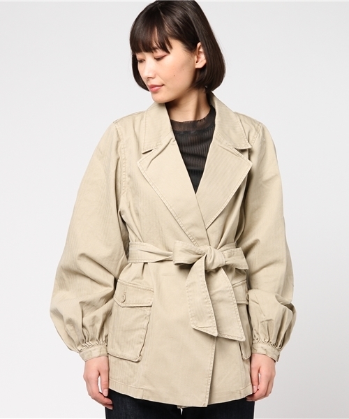 SLY（スライ）の「VOLUME SLEEVE MILITARY JK（その他アウター・レディース・キャメル/カーキ/ライトベージュ・1/2）」の4枚目の写真