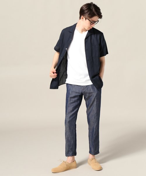 EDIFICE（エディフィス）の「◇リンクス ツイル クルーネック S/S（Tシャツ/カットソー・メンズ・ネイビー/ホワイト/グレー・LARGE/SMALL/MEDIUM）」の4枚目の写真