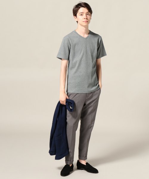 EDIFICE（エディフィス）の「◇リンクス ツイル クルーネック S/S（Tシャツ/カットソー・メンズ・ネイビー/ホワイト/グレー・LARGE/SMALL/MEDIUM）」の5枚目の写真