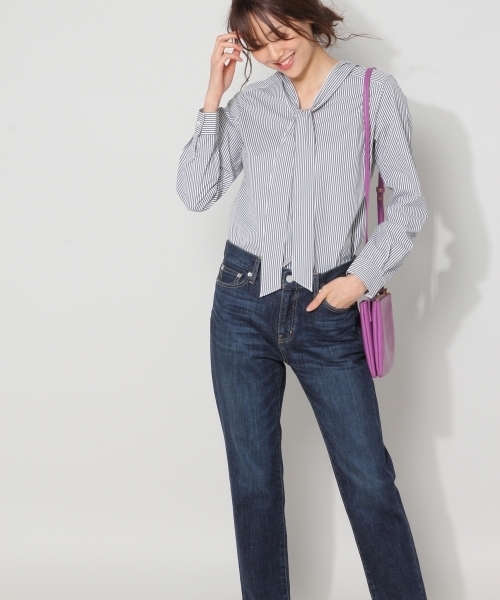 BLISS POINT（ブリスポイント）の「【S～XL展開】STRレギュラーデニム/764544（デニムパンツ・レディース・ネイビー/ダークブルー/ブルー/ブラック・LARGE/SMALL/MEDIUM/X-LARGE）」の2枚目の写真