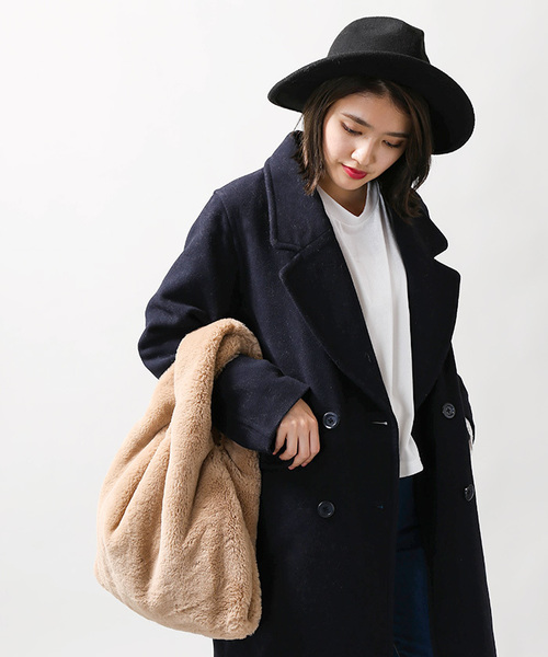 WEGO（ウィゴー）の「WEGO/ファーショッパーバッグ（トートバッグ・レディース・ブラック/グレー/ベージュ/ピンク・FREE）」の14枚目の写真