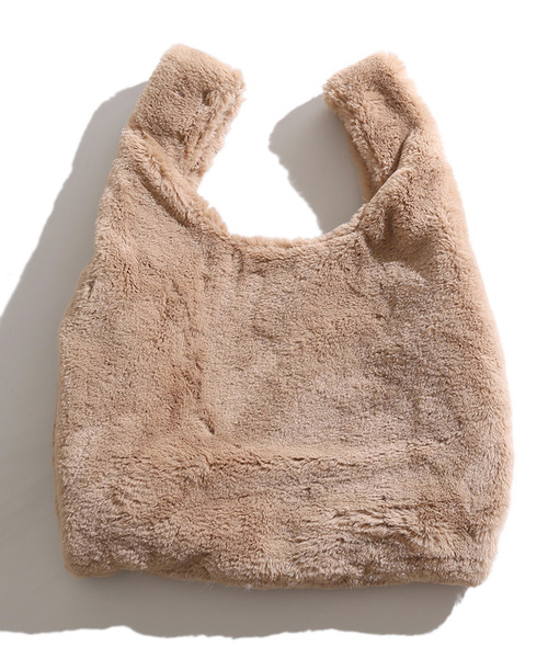 WEGO（ウィゴー）の「WEGO/ファーショッパーバッグ（トートバッグ・レディース・ブラック/グレー/ベージュ/ピンク・FREE）」の11枚目の写真