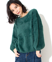 Furryrate | フェザーヤーンパフスリーブニットプルオーバー 		(ニット/セーター)