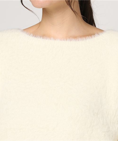 Furryrate(ファーリーレート)の「フェザーヤーンパフスリーブニットプルオーバー【シャギーニット】 (ニット/セーター・レディース・ライトグレー/ブラウン/グリーン/アイボリー/グレー系その他/サックスブルー/ラベンダー・FREE)」の18枚目の写真