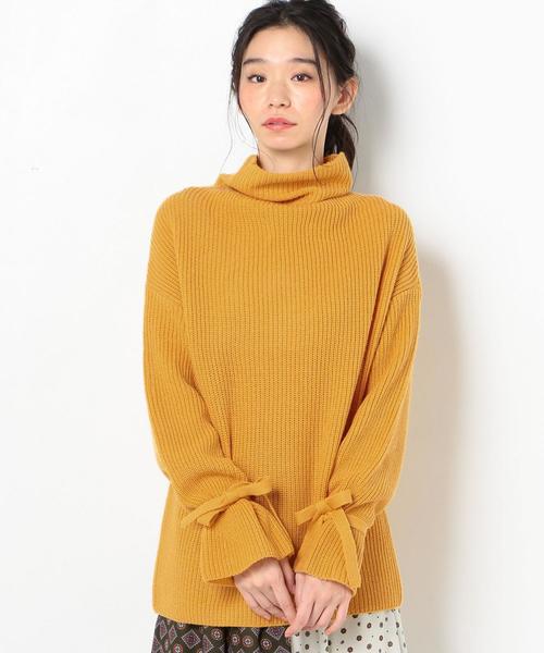 Another Edition(アナザーエディション)の「カタアゼタートル袖リボンPO(ニット/セーター・レディース・イエロー/ライトグレー/ベージュ・FREE)」の21枚目の写真