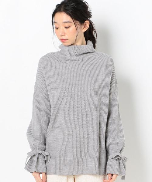 Another Edition(アナザーエディション)の「カタアゼタートル袖リボンPO(ニット/セーター・レディース・イエロー/ライトグレー/ベージュ・FREE)」の19枚目の写真