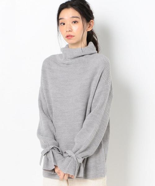 Another Edition(アナザーエディション)の「カタアゼタートル袖リボンPO(ニット/セーター・レディース・イエロー/ライトグレー/ベージュ・FREE)」の20枚目の写真