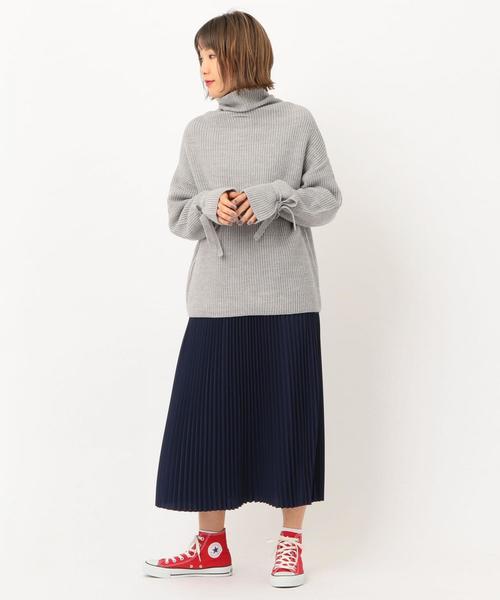 Another Edition(アナザーエディション)の「カタアゼタートル袖リボンPO(ニット/セーター・レディース・イエロー/ライトグレー/ベージュ・FREE)」の9枚目の写真