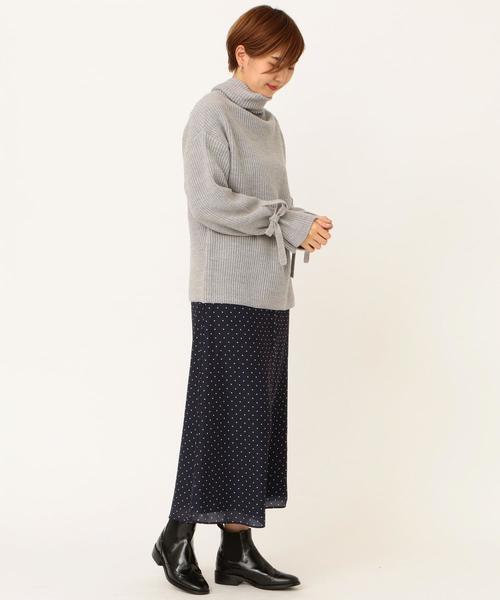 Another Edition(アナザーエディション)の「カタアゼタートル袖リボンPO(ニット/セーター・レディース・イエロー/ライトグレー/ベージュ・FREE)」の10枚目の写真