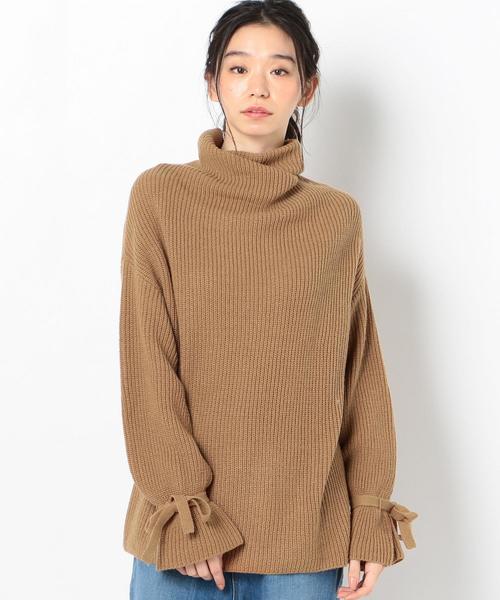 Another Edition(アナザーエディション)の「カタアゼタートル袖リボンPO(ニット/セーター・レディース・イエロー/ライトグレー/ベージュ・FREE)」の8枚目の写真