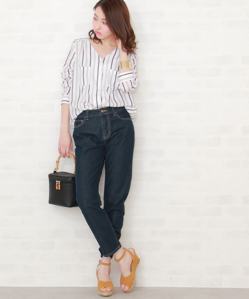 N.（N. Natural Beauty Basic）（エヌエヌナチュラルビューティーベーシック）の「ベーシックテーパードデニム（その他パンツ・レディース・ネイビー/ブルー・SMALL/MEDIUM）」の7枚目の写真