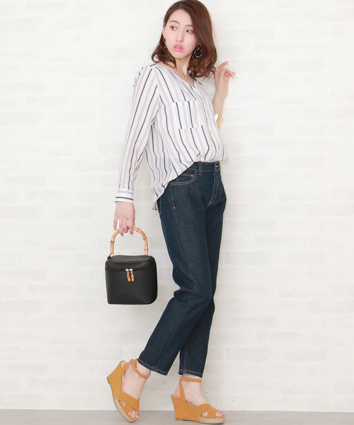 N.（N. Natural Beauty Basic）（エヌエヌナチュラルビューティーベーシック）の「ベーシックテーパードデニム（その他パンツ・レディース・ネイビー/ブルー・SMALL/MEDIUM）」の5枚目の写真