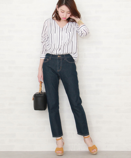 N.（N. Natural Beauty Basic）（エヌエヌナチュラルビューティーベーシック）の「ベーシックテーパードデニム（その他パンツ・レディース・ネイビー/ブルー・SMALL/MEDIUM）」の6枚目の写真