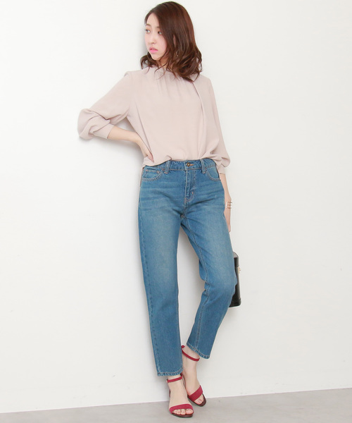 N.（N. Natural Beauty Basic）（エヌエヌナチュラルビューティーベーシック）の「ベーシックテーパードデニム（その他パンツ・レディース・ネイビー/ブルー・SMALL/MEDIUM）」の4枚目の写真