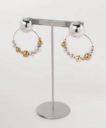 【lulugiraffe】メタルシルバーゴールドピアス