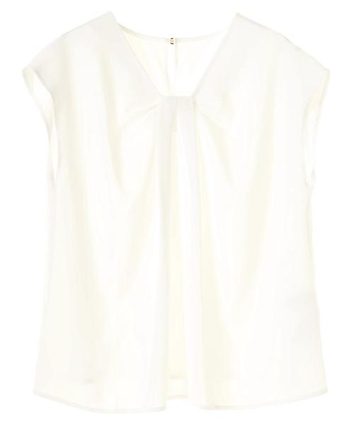 YECCA VECCA（イェッカヴェッカ）の「・タックブラウス（シャツ/ブラウス・レディース・ホワイト/パープル/ネイビー/ブラウン/イエロー・FREE）」の6枚目の写真