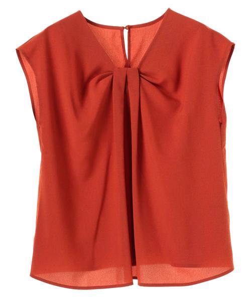 YECCA VECCA（イェッカヴェッカ）の「・タックブラウス（シャツ/ブラウス・レディース・ホワイト/パープル/ネイビー/ブラウン/イエロー・FREE）」の7枚目の写真