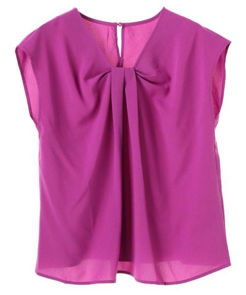 YECCA VECCA（イェッカヴェッカ）の「・タックブラウス（シャツ/ブラウス・レディース・ホワイト/パープル/ネイビー/ブラウン/イエロー・FREE）」の10枚目の写真