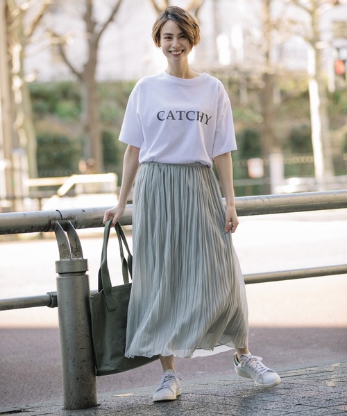 Munich（ミューニック）の「ポリエステルジャージープリーツスカート（スカート・レディース・カーキ/ダークベージュ/ライトグレー/オレンジ/アイボリー/ネイビー/グリーン・S/M）」の20枚目の写真