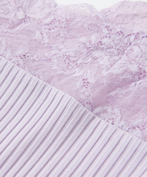 natural couture（ナチュラルクチュール）の「前後2WAYテレコレースタンク（タンクトップ・レディース・アイボリー/ライトベージュ/ラベンダー/ブラック・FREE）」の15枚目の写真