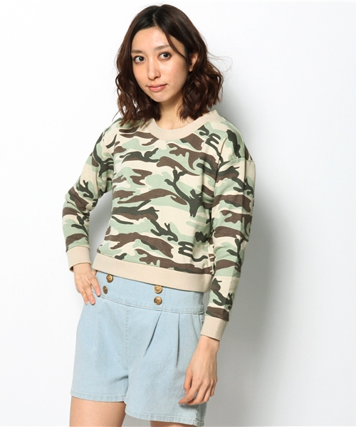 Khaju(カージュ)の「Khaju:カモプルオーバー(Tシャツ/カットソー・レディース・ベージュ/カーキ・ONE SIZE)」の9枚目の写真