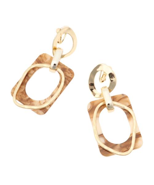 YECCA VECCA(イェッカヴェッカ)の「メタル×アクリルイヤリング(イヤリング・レディース・ベージュ/グレー・FREE)」の6枚目の写真