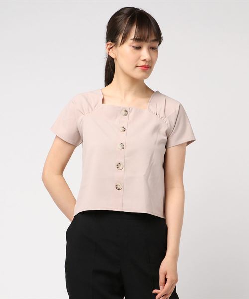 ASTORIA ODIER（アストリアオディール）の「スクエアネックコッチ釦ブラウス（シャツ/ブラウス・レディース・ホワイト/ブラック/ベージュ/オレンジ/グリーン・MEDIUM）」の3枚目の写真