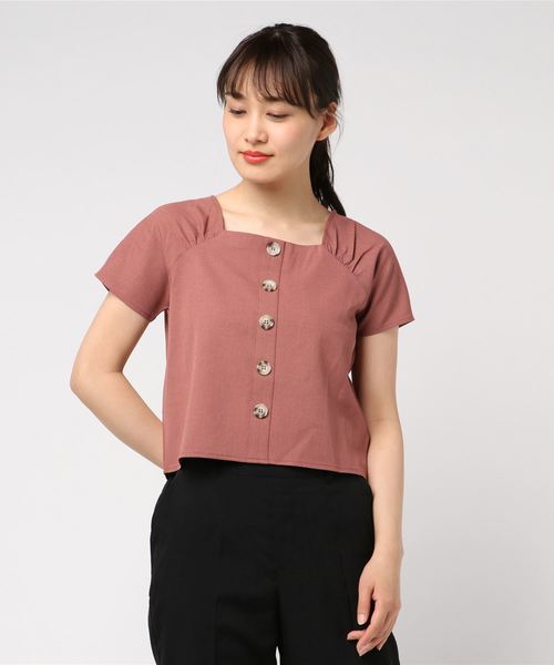 ASTORIA ODIER（アストリアオディール）の「スクエアネックコッチ釦ブラウス（シャツ/ブラウス・レディース・ホワイト/ブラック/ベージュ/オレンジ/グリーン・MEDIUM）」の8枚目の写真