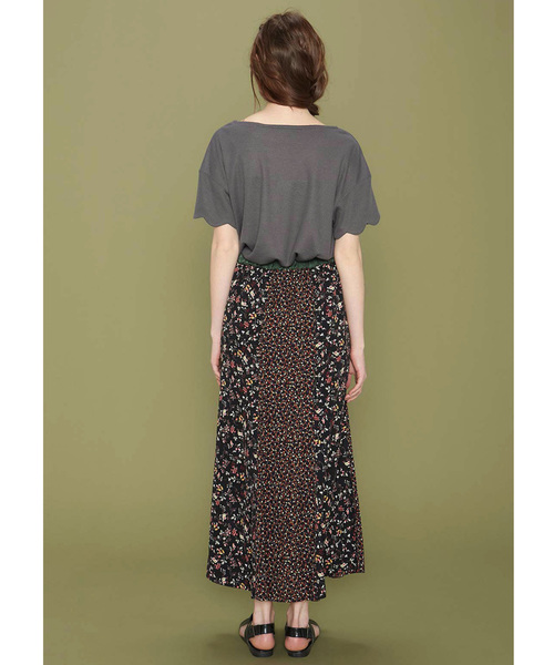 シロップ．（シロップ．）の「ワッフル素材の吸水速乾スカラップＴシャツ（Tシャツ/カットソー・レディース・チャコール/グリーン・MEDIUM/XX-LARGE/SMALL/LARGE/X-LARGE）」の5枚目の写真