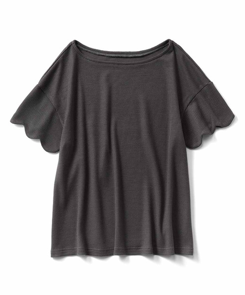 シロップ．（シロップ．）の「ワッフル素材の吸水速乾スカラップＴシャツ（Tシャツ/カットソー・レディース・チャコール/グリーン・MEDIUM/XX-LARGE/SMALL/LARGE/X-LARGE）」の12枚目の写真