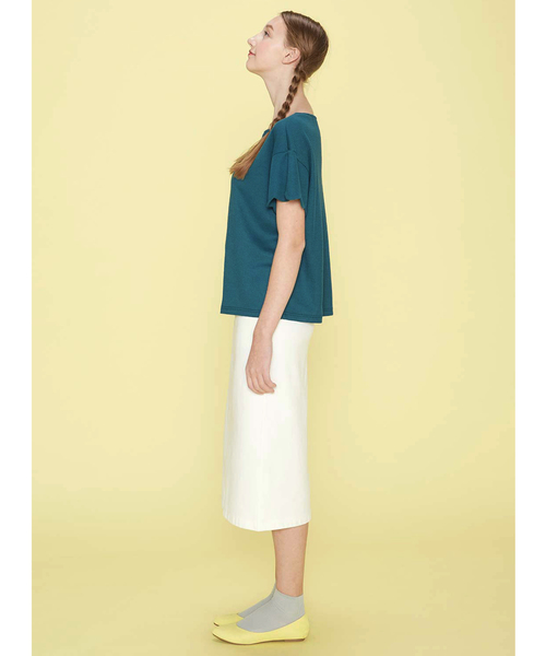 シロップ．（シロップ．）の「ワッフル素材の吸水速乾スカラップＴシャツ（Tシャツ/カットソー・レディース・チャコール/グリーン・MEDIUM/XX-LARGE/SMALL/LARGE/X-LARGE）」の8枚目の写真