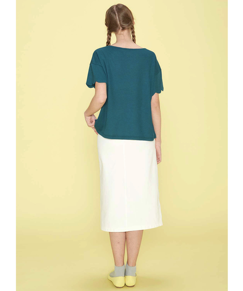 シロップ．（シロップ．）の「ワッフル素材の吸水速乾スカラップＴシャツ（Tシャツ/カットソー・レディース・チャコール/グリーン・MEDIUM/XX-LARGE/SMALL/LARGE/X-LARGE）」の9枚目の写真