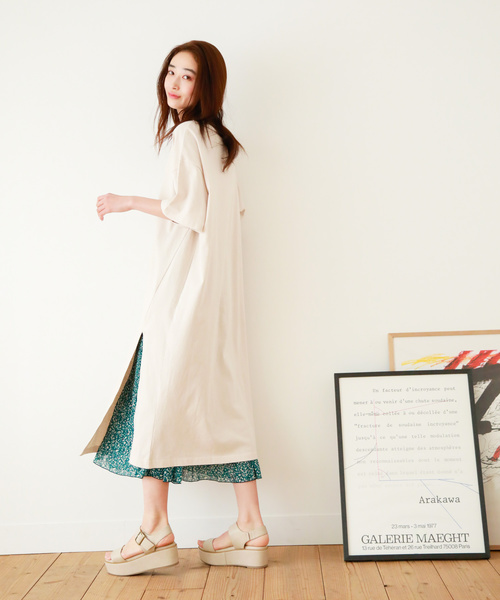 niko and（ニコアンド）の「スラッシュスリットTシャツワンピース