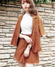 VANNIE U | VANNIE U 2WAY リネンブレンドダブルシャツジャケット(テーラードジャケット)