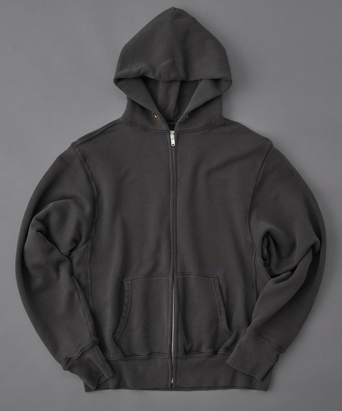 LES TIEN(レスティエン)の「LES TIEN CROPPED ZIP HOODIE (CF-1011)(パーカー・メンズ・ブラック/ネイビー/ヘザーグレー/ブラック系その他・LARGE/MEDIUM)」の2枚目の写真