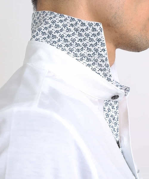MICHEL KLEIN HOMME (ミッシェルクランオム)の「ポロシャツ(へリンボンジャガード)(Tシャツ/カットソー・メンズ・ライトブルー/ホワイト/ブラック・46/48/51/52)」の14枚目の写真