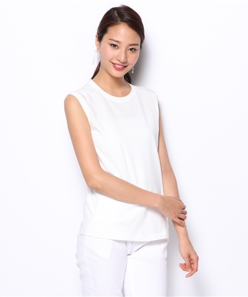 ESTNATION bis（エストネーションビス）の「ESTNATION bis カットソー（Tシャツ/カットソー・レディース・オフホワイト/ブラック/チャコールグレー/グリーン/ブルー/ピンク・38）」の2枚目の写真