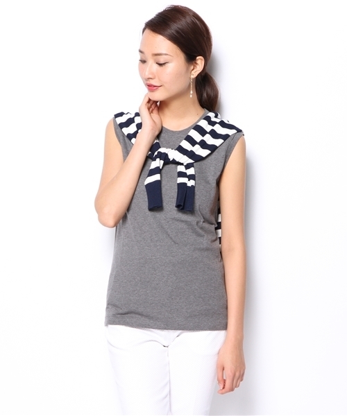 ESTNATION bis（エストネーションビス）の「ESTNATION bis カットソー（Tシャツ/カットソー・レディース・オフホワイト/ブラック/チャコールグレー/グリーン/ブルー/ピンク・38）」の4枚目の写真