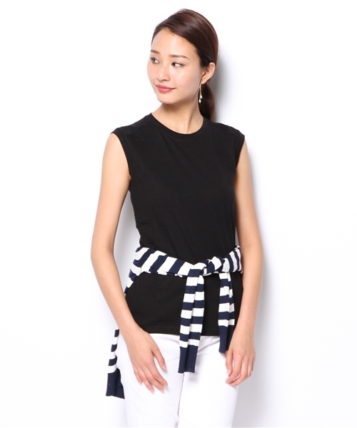 ESTNATION bis（エストネーションビス）の「ESTNATION bis カットソー（Tシャツ/カットソー・レディース・オフホワイト/ブラック/チャコールグレー/グリーン/ブルー/ピンク・38）」の3枚目の写真