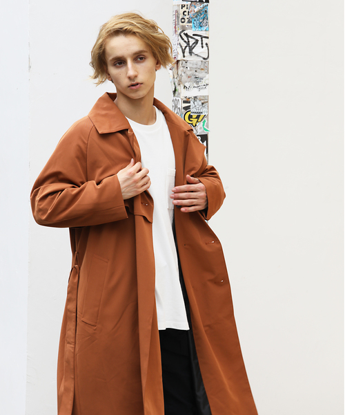 Luv maison（ラブメゾン）の「ルーズフィットトレンチコート/オーバーサイズ コート（トレンチコート・メンズ・キャメル/ブラック・M/L）」の13枚目の写真