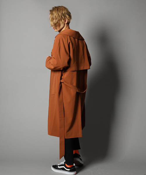 Luv maison（ラブメゾン）の「ルーズフィットトレンチコート/オーバーサイズ コート（トレンチコート・メンズ・キャメル/ブラック・M/L）」の7枚目の写真