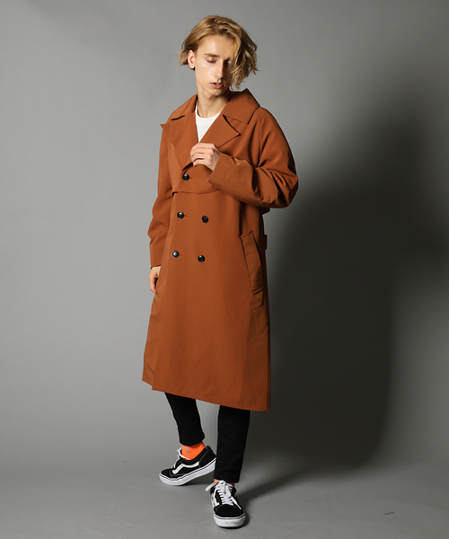 Luv maison（ラブメゾン）の「ルーズフィットトレンチコート/オーバーサイズ コート（トレンチコート・メンズ・キャメル/ブラック・M/L）」の20枚目の写真