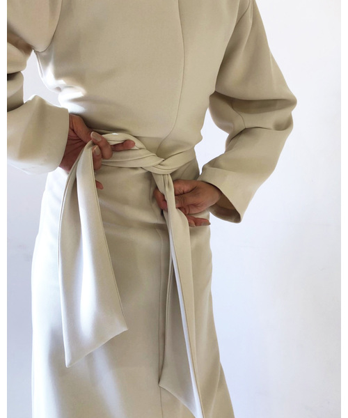 TODAYFUL（トゥデイフル）の「ウエストラップラウンドドレス（ワンピース・レディース・ベージュ/キナリ・36inch/38inch）」の8枚目の写真