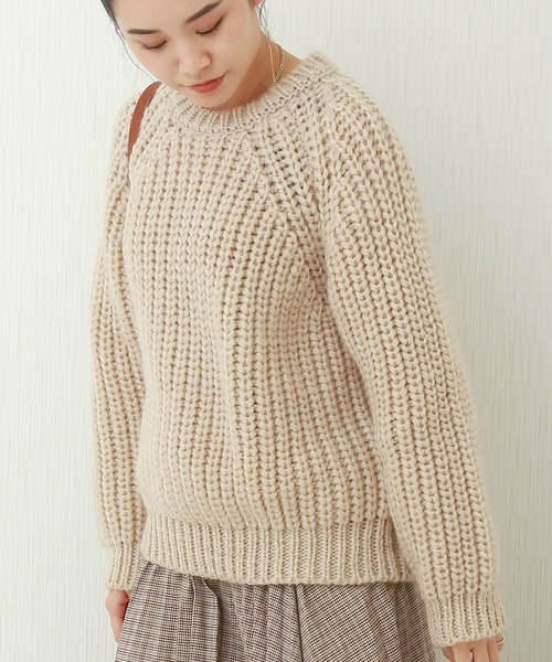 n'ee-ne（ネーネ）の「ビッグシルエットニット（ニット/セーター・レディース・アイボリー/ブラック/モカ/ベージュ/グリーン・FREE）」の4枚目の写真