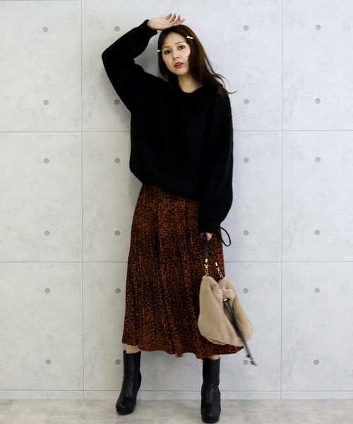 n'ee-ne（ネーネ）の「ビッグシルエットニット（ニット/セーター・レディース・アイボリー/ブラック/モカ/ベージュ/グリーン・FREE）」の18枚目の写真