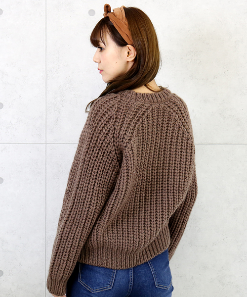 n'ee-ne（ネーネ）の「ビッグシルエットニット（ニット/セーター・レディース・アイボリー/ブラック/モカ/ベージュ/グリーン・FREE）」の7枚目の写真