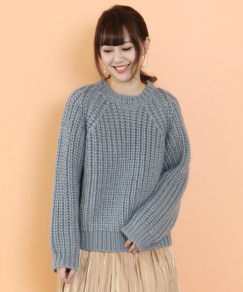 n'ee-ne（ネーネ）の「ビッグシルエットニット（ニット/セーター・レディース・アイボリー/ブラック/モカ/ベージュ/グリーン・FREE）」の6枚目の写真