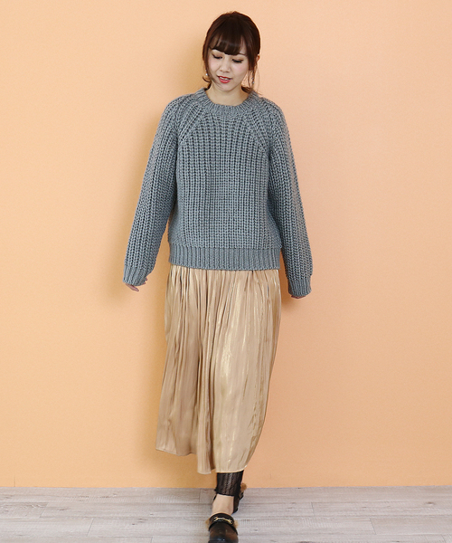 n'ee-ne（ネーネ）の「ビッグシルエットニット（ニット/セーター・レディース・アイボリー/ブラック/モカ/ベージュ/グリーン・FREE）」の10枚目の写真