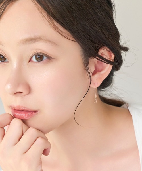 Phoebe（フィービィー）の「【K10】クロスラインアメリカンピアス/BOX付き（ピアス（両耳用）・レディース・ゴールド/ピンクゴールド・FREE）」の15枚目の写真