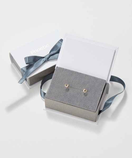 セール】【K10】クロスラインアメリカンピアス/BOX付き（ピアス（両耳